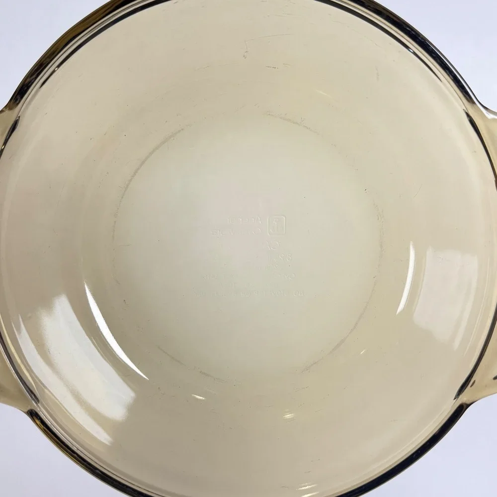 Anchor Hocking Amber Glass Casserole Dish with Lid 1.5 Qt 8.25 Inch Round 1037